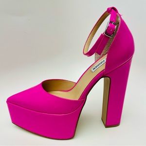 Hot Pink Barbie Steve Madden Patent Leather Shiny Platform Thick High Heels 👠
